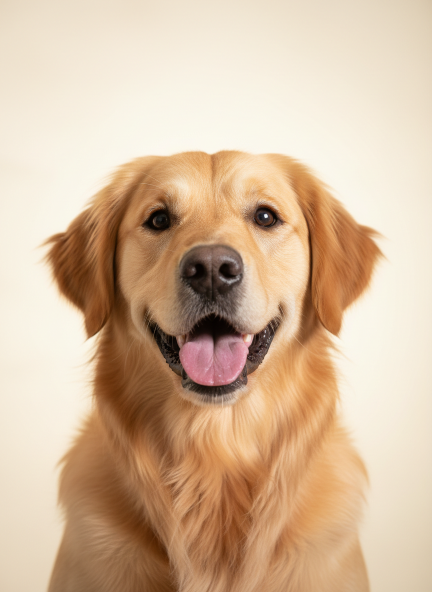 Friendly golden retriever